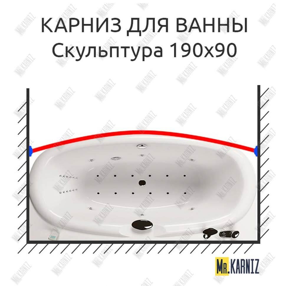 Карниз для ванны Aquatika Скульптура Передний борт 190х90 Усиленный 20 мм MrKARNIZ Карниз для ванны Aquatika Скульптура Передний борт 190х90 Усиленный 20 мм MrKARNIZ