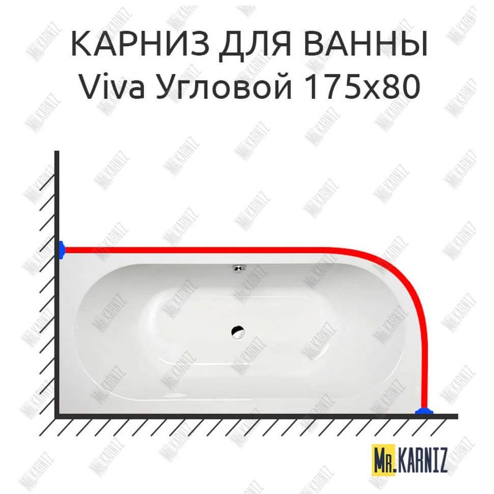 Карниз для ванны Alpen Viva Угловой 175х80 Усиленный 20 мм MrKARNIZ