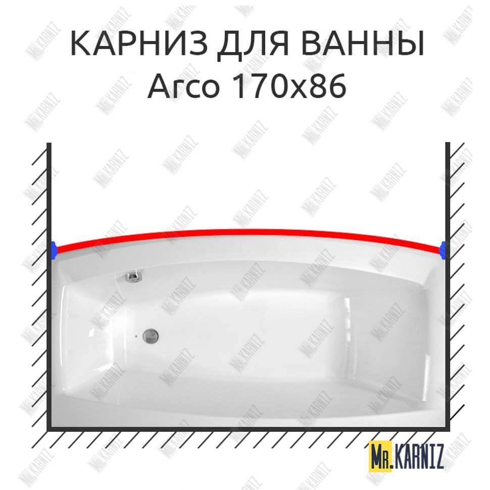 Карниз для ванны Balteco Arco Передний борт 170х86 Усиленный 20 мм MrKARNIZ Карниз для ванны Balteco Arco Передний борт 170х86 Усиленный 20 мм MrKARNIZ