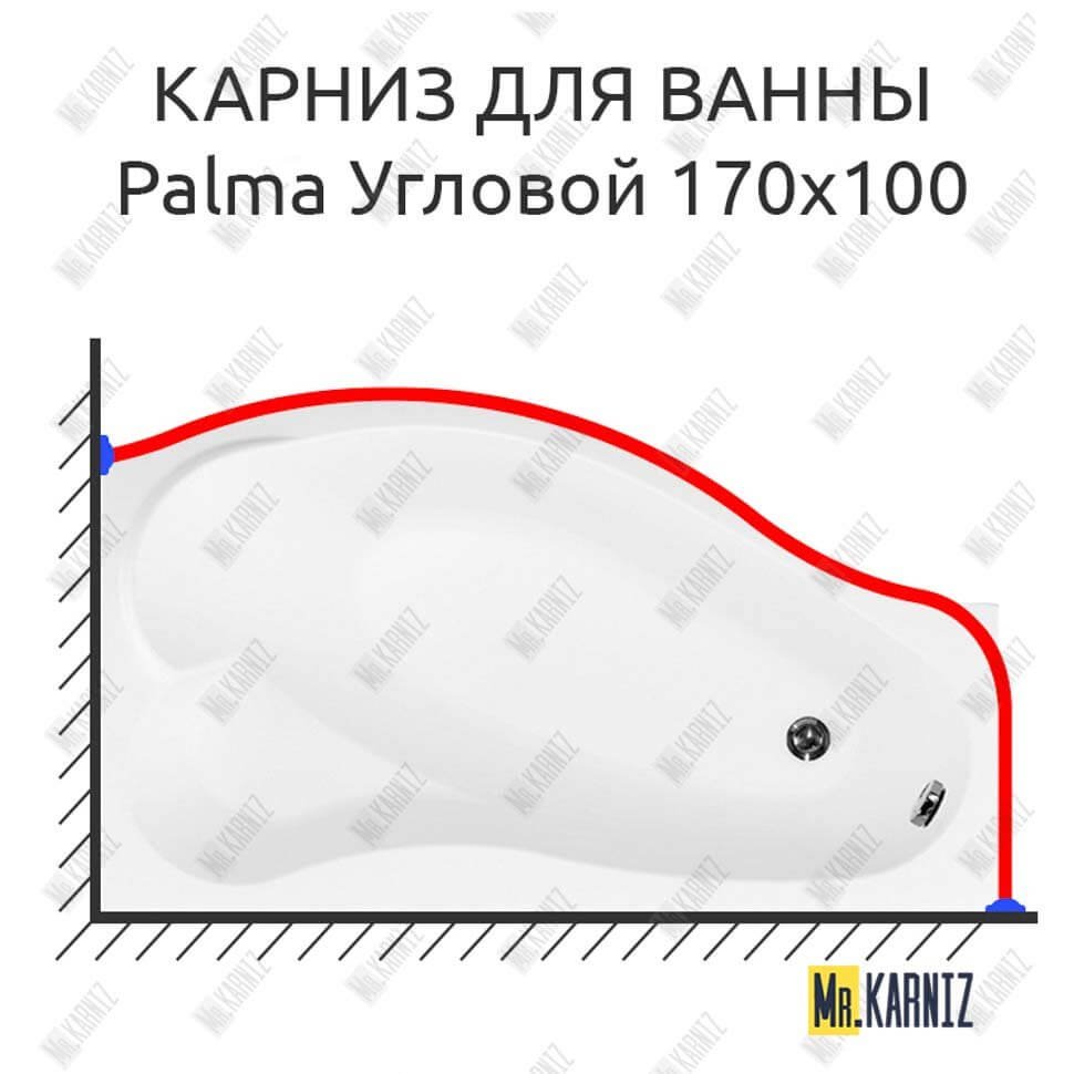 Карниз для ванны Aquanet Palma Угловой 170х100 Усиленный 20 мм MrKARNIZ