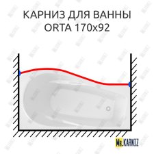 Карниз для ванны Alex Baitler Orta Передний борт 170х92 Усиленный 20 мм MrKARNIZ